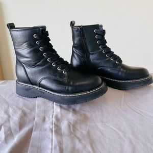 Madden Girl Combat boots with side zipper. Size 6